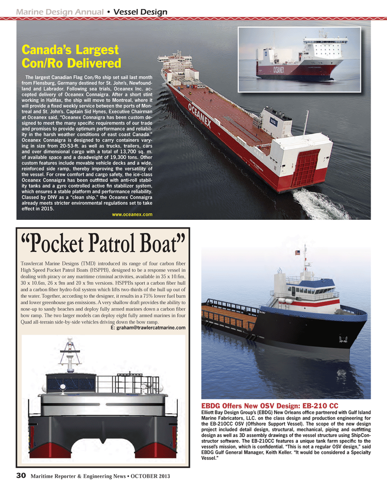 Maritime Reporter Magazine, page 30,  Oct 2013