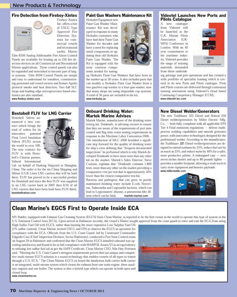 Maritime Reporter Magazine, page 70,  Oct 2013