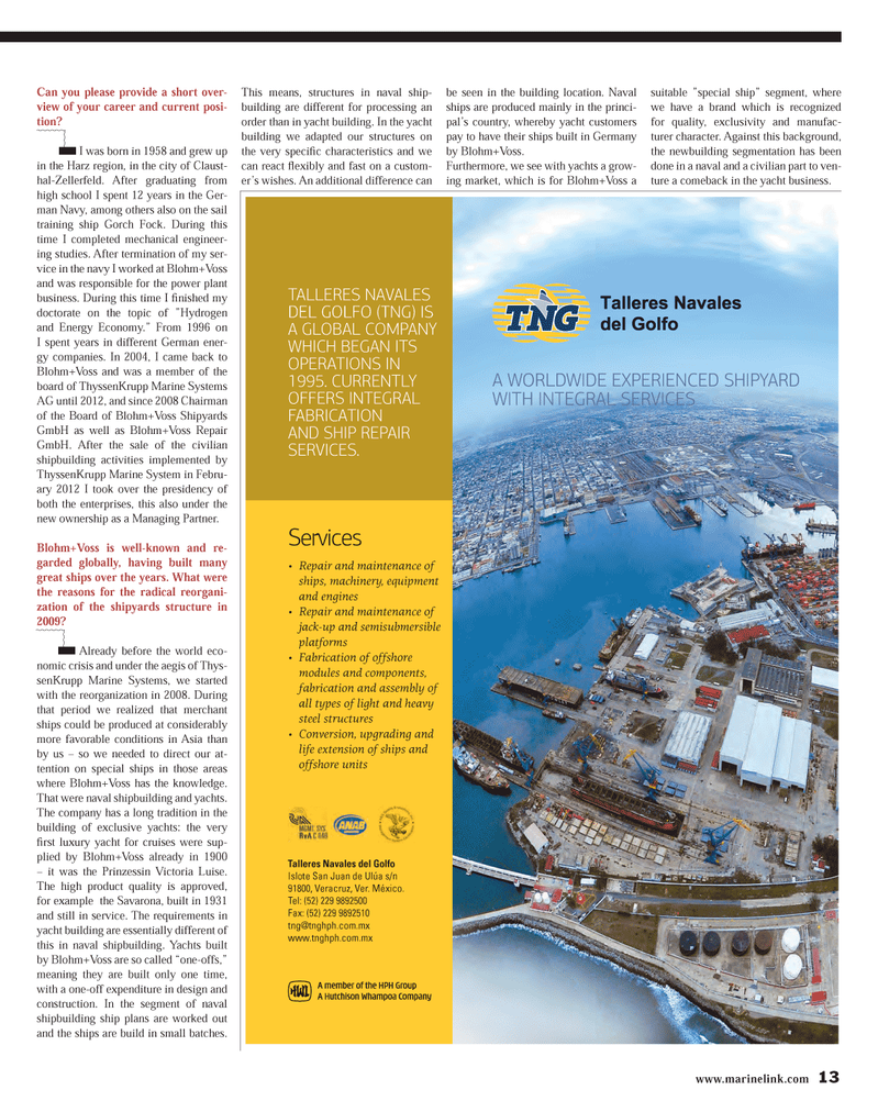 Maritime Reporter Magazine, page 13,  Nov 2013