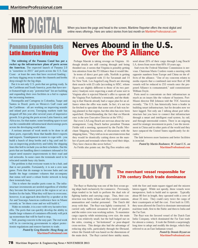 Maritime Reporter Magazine, page 78,  Nov 2013