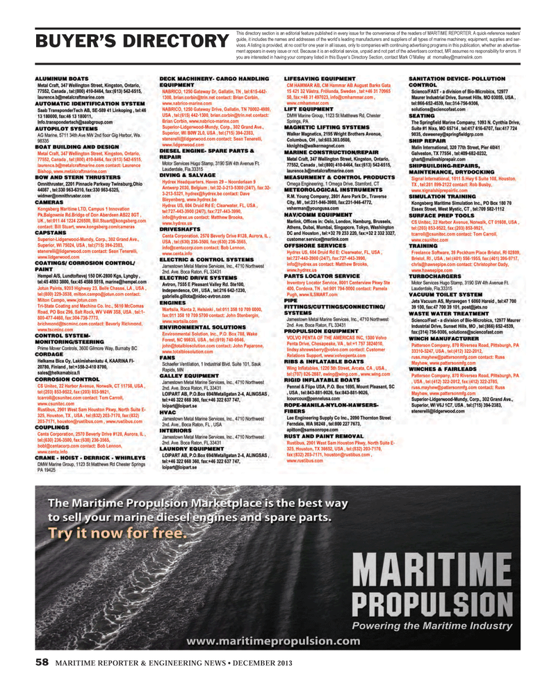 Maritime Reporter Magazine, page 58,  Dec 2013