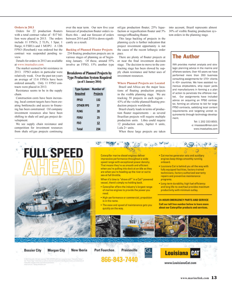 Maritime Reporter Magazine, page 13,  Jan 2014