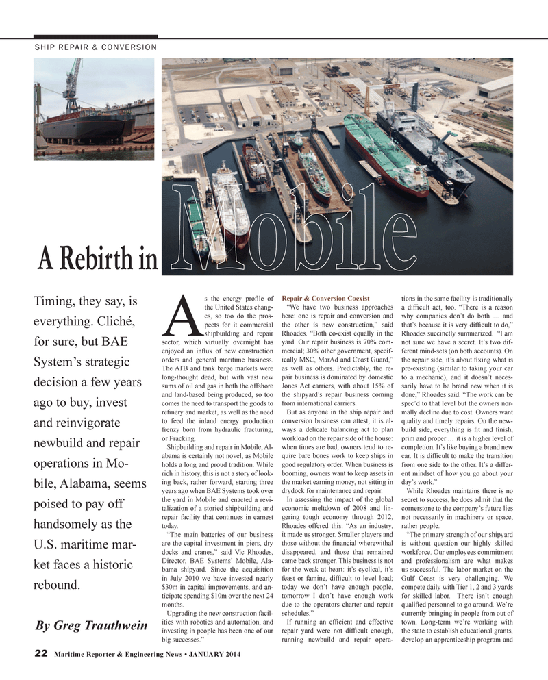 Maritime Reporter Magazine, page 22,  Jan 2014