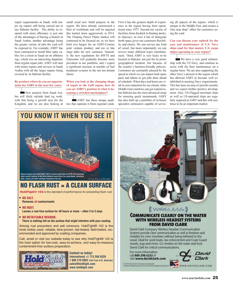 Maritime Reporter Magazine, page 25,  Jan 2014