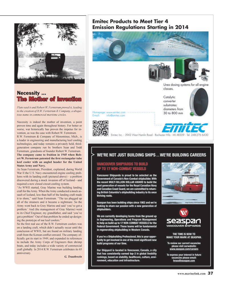 Maritime Reporter Magazine, page 37,  Jan 2014