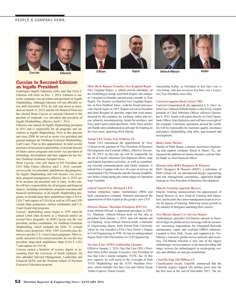 Maritime Reporter Magazine, page 52,  Jan 2014