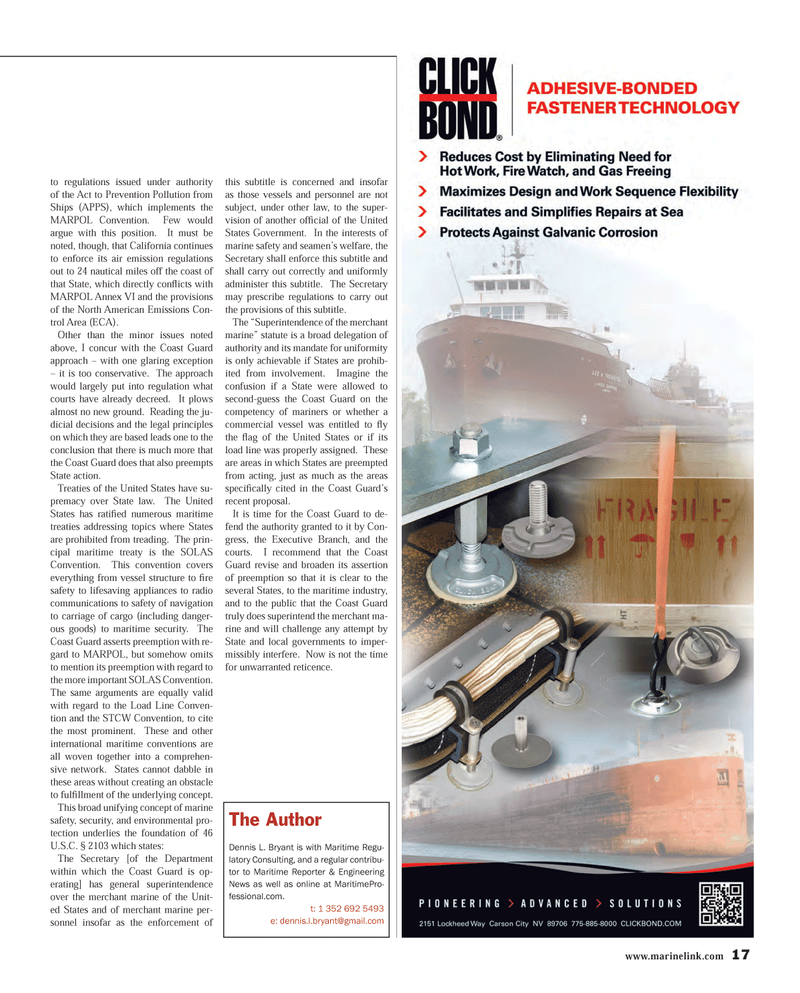 Maritime Reporter Magazine, page 17,  Feb 2014