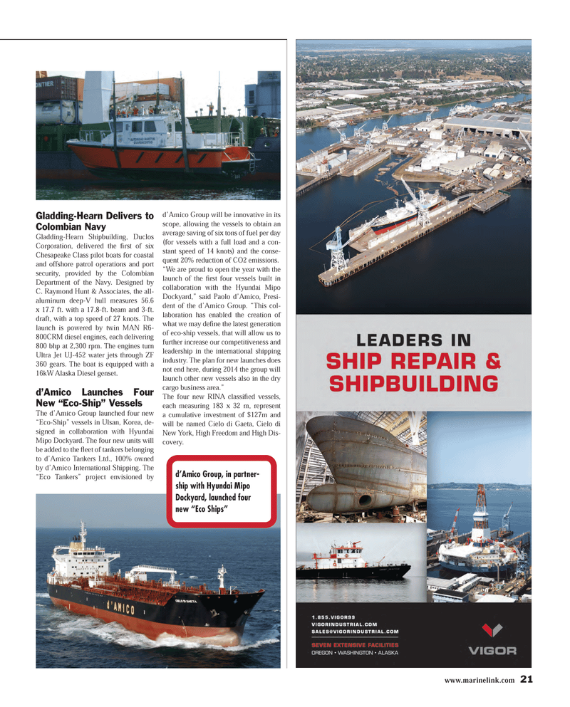 Maritime Reporter Magazine, page 21,  Feb 2014