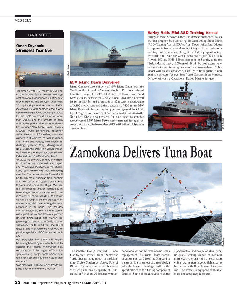 Maritime Reporter Magazine, page 22,  Feb 2014