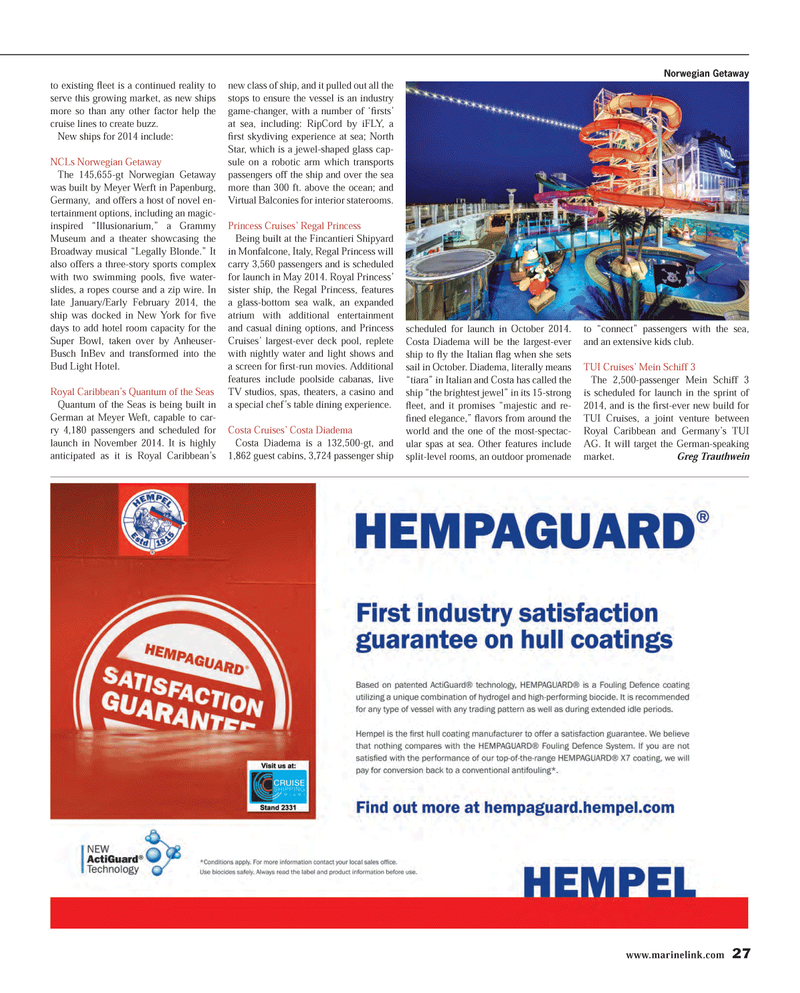 Maritime Reporter Magazine, page 27,  Feb 2014