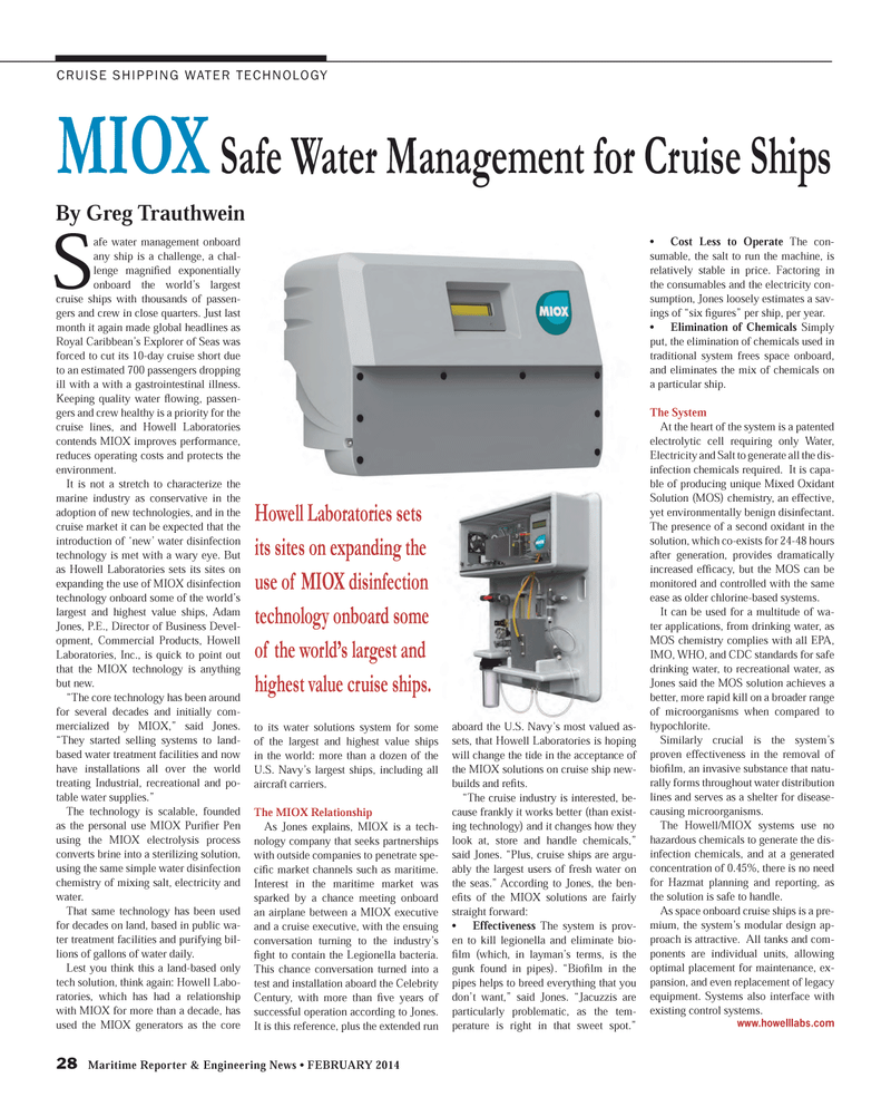 Maritime Reporter Magazine, page 28,  Feb 2014
