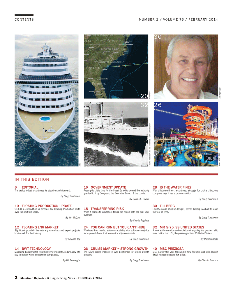 Maritime Reporter Magazine, page 2,  Feb 2014