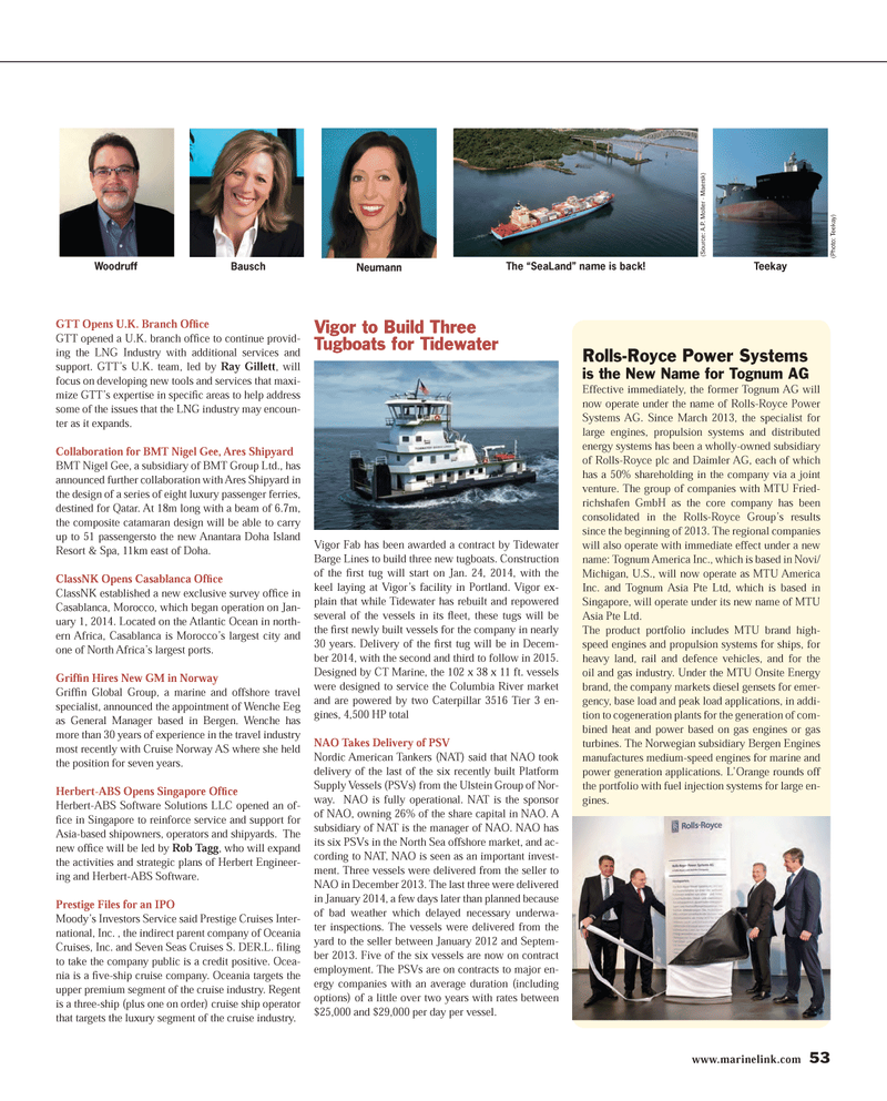 Maritime Reporter Magazine, page 53,  Feb 2014
