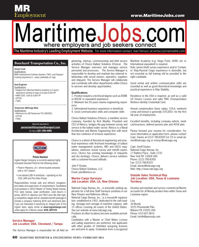 Maritime Reporter Magazine, page 60,  Feb 2014