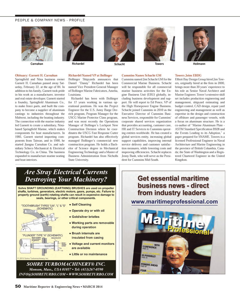 Maritime Reporter Magazine, page 50,  Mar 2014