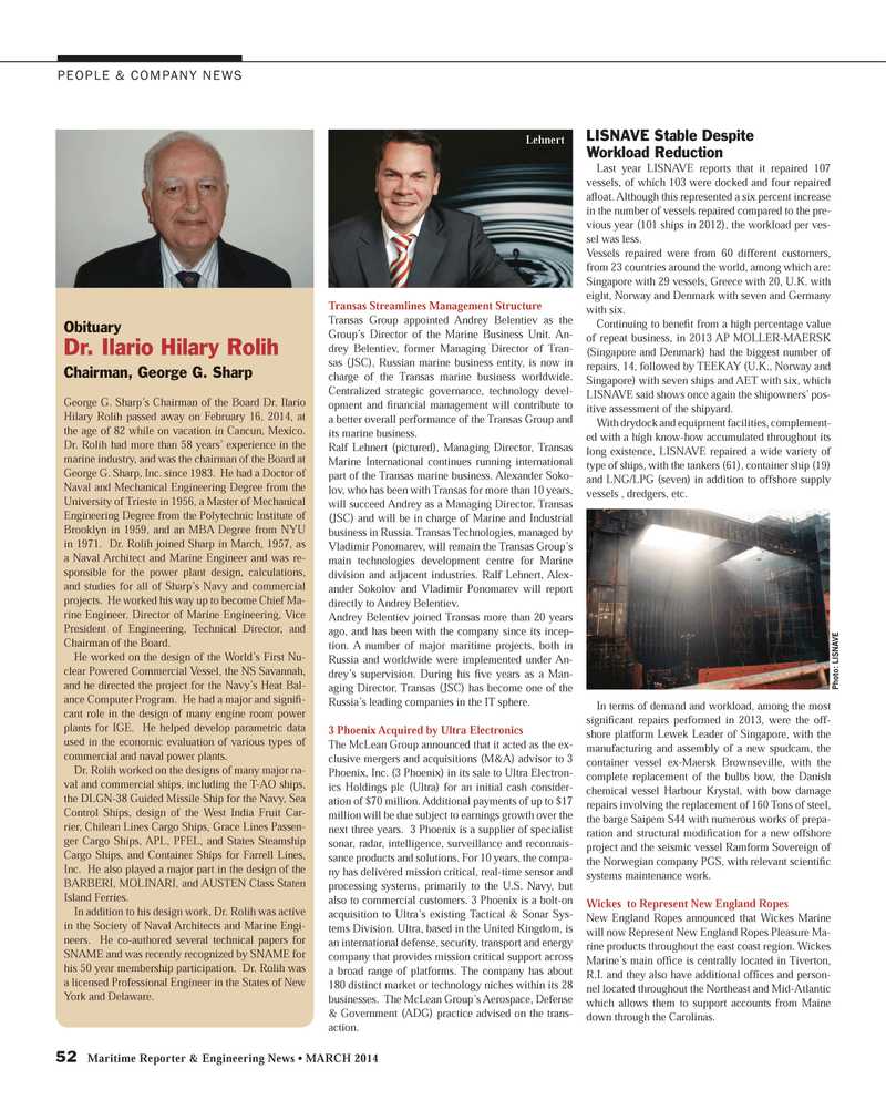 Maritime Reporter Magazine, page 52,  Mar 2014