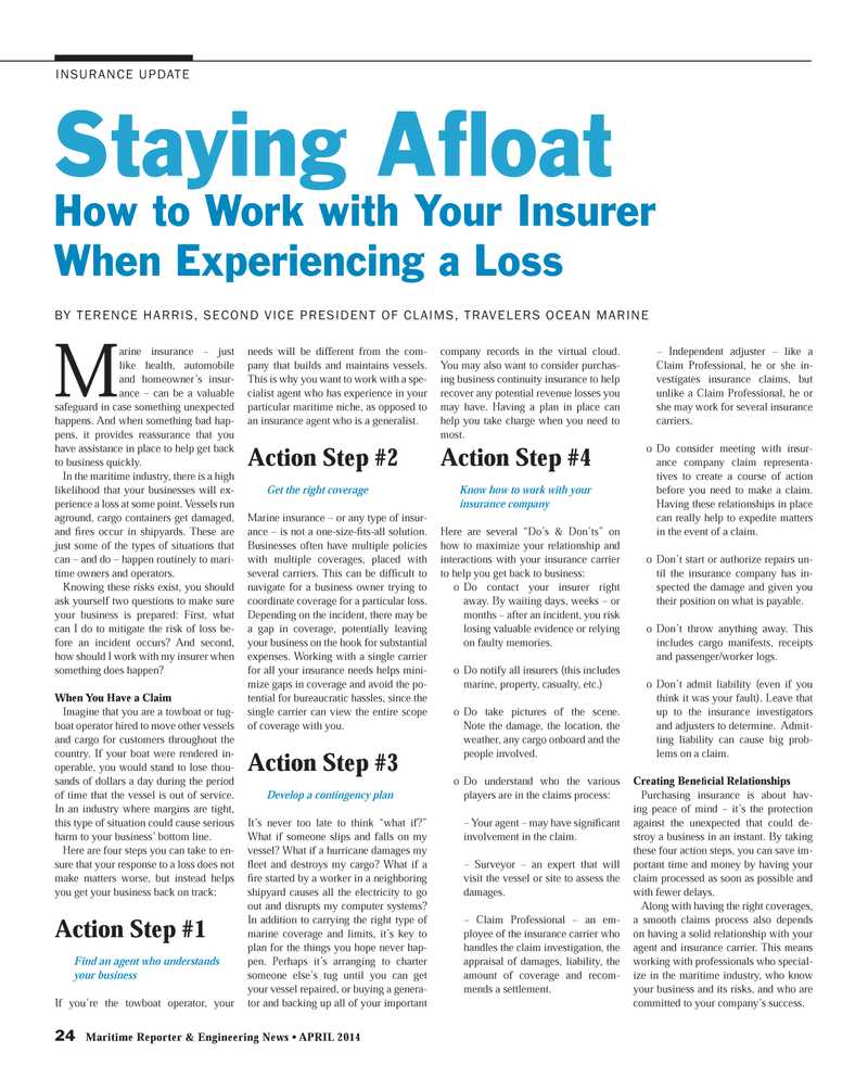 Maritime Reporter Magazine, page 24,  Apr 2014