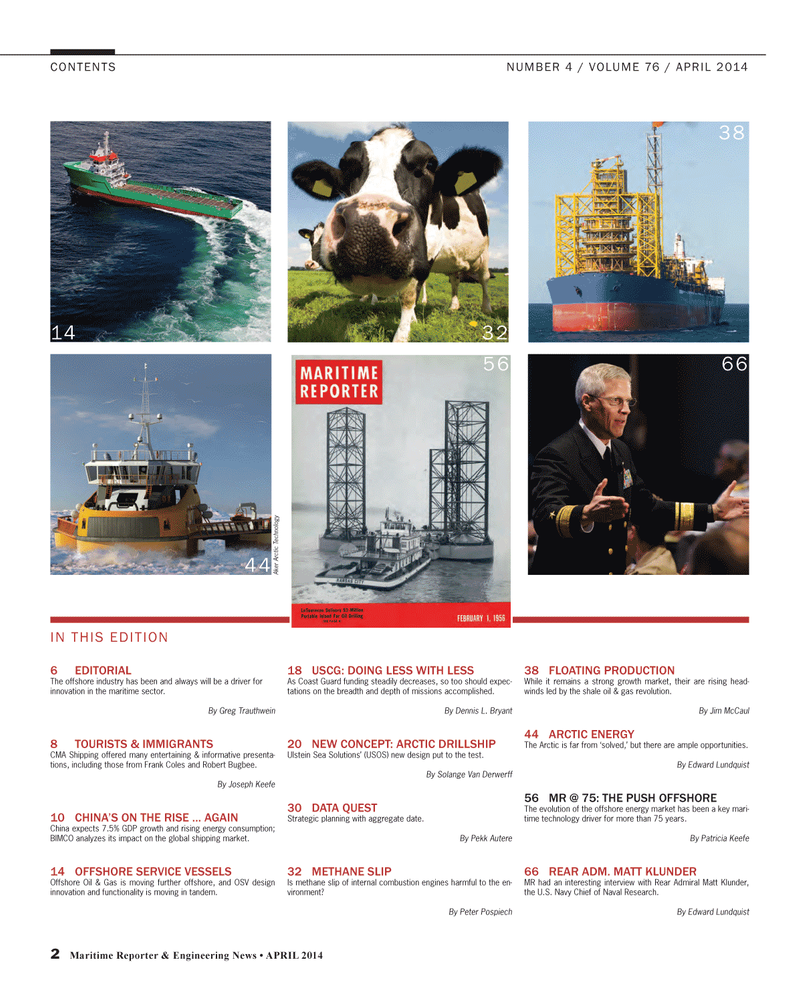 Maritime Reporter Magazine, page 2,  Apr 2014