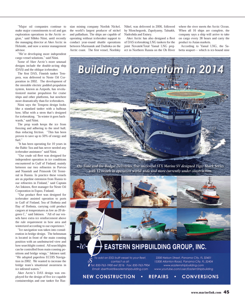 Maritime Reporter Magazine, page 45,  Apr 2014