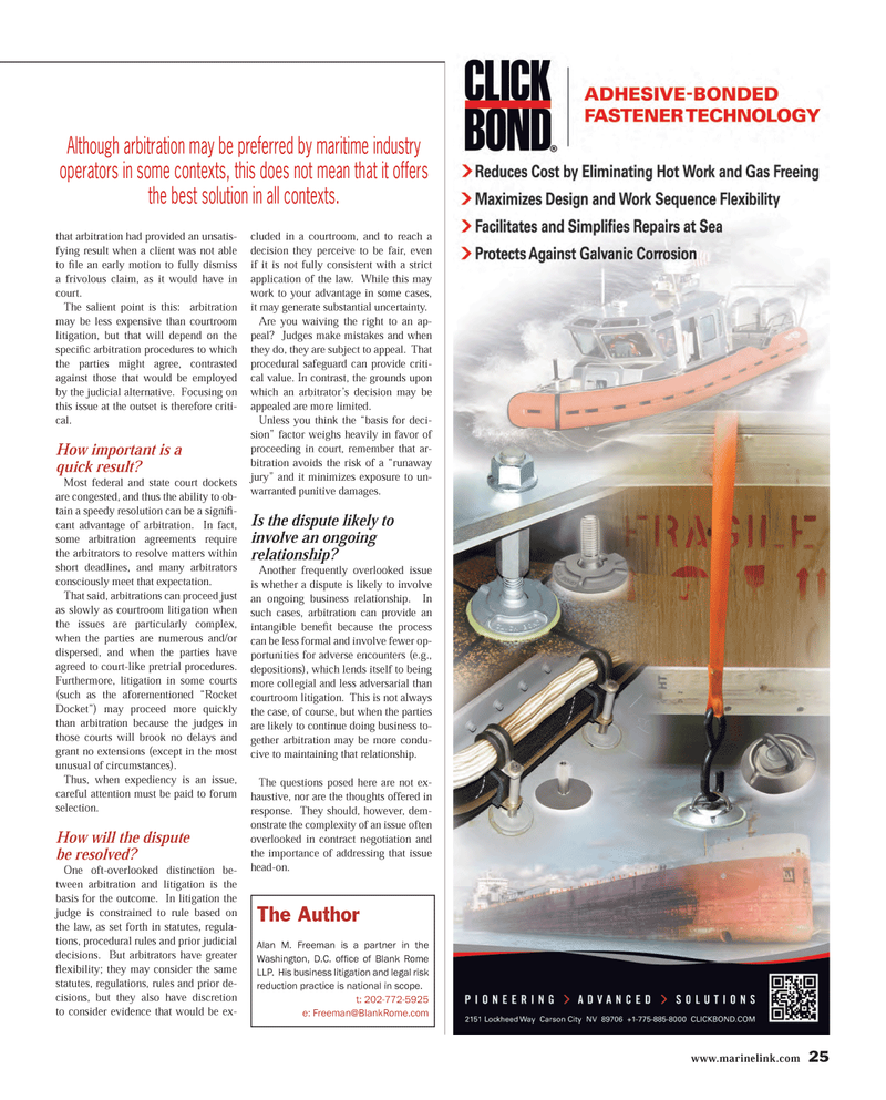 Maritime Reporter Magazine, page 25,  May 2014