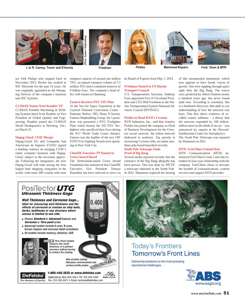 Maritime Reporter Magazine, page 51,  May 2014