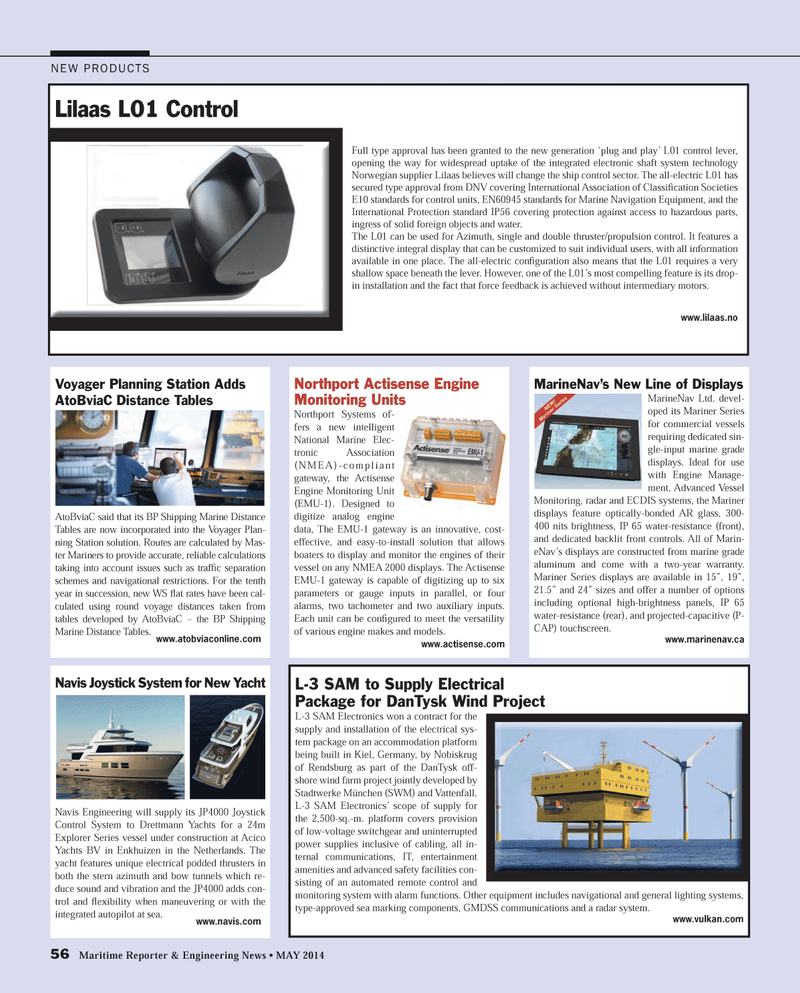 Maritime Reporter Magazine, page 56,  May 2014