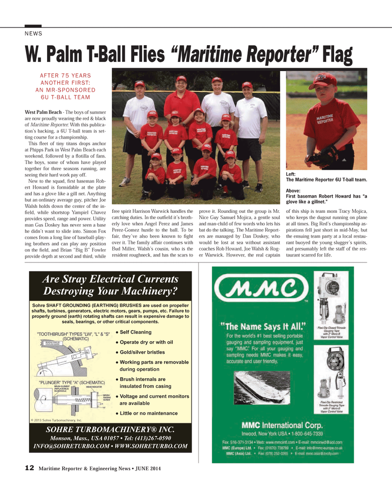 Maritime Reporter Magazine, page 12,  Jun 2014