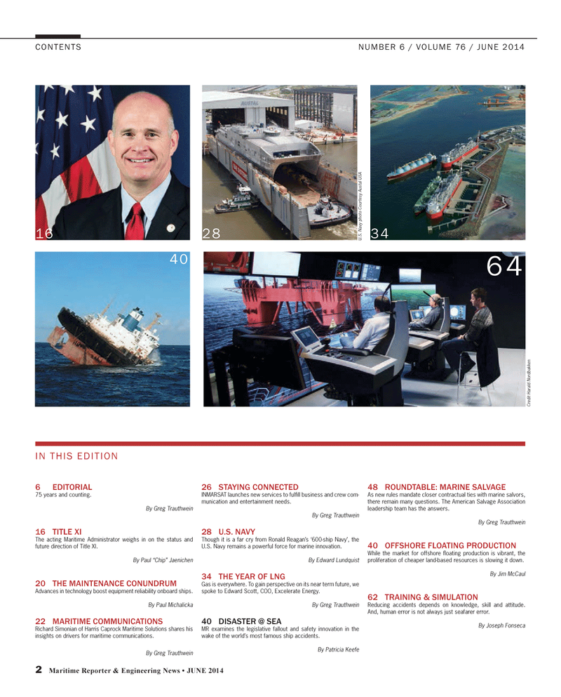Maritime Reporter Magazine, page 2,  Jun 2014