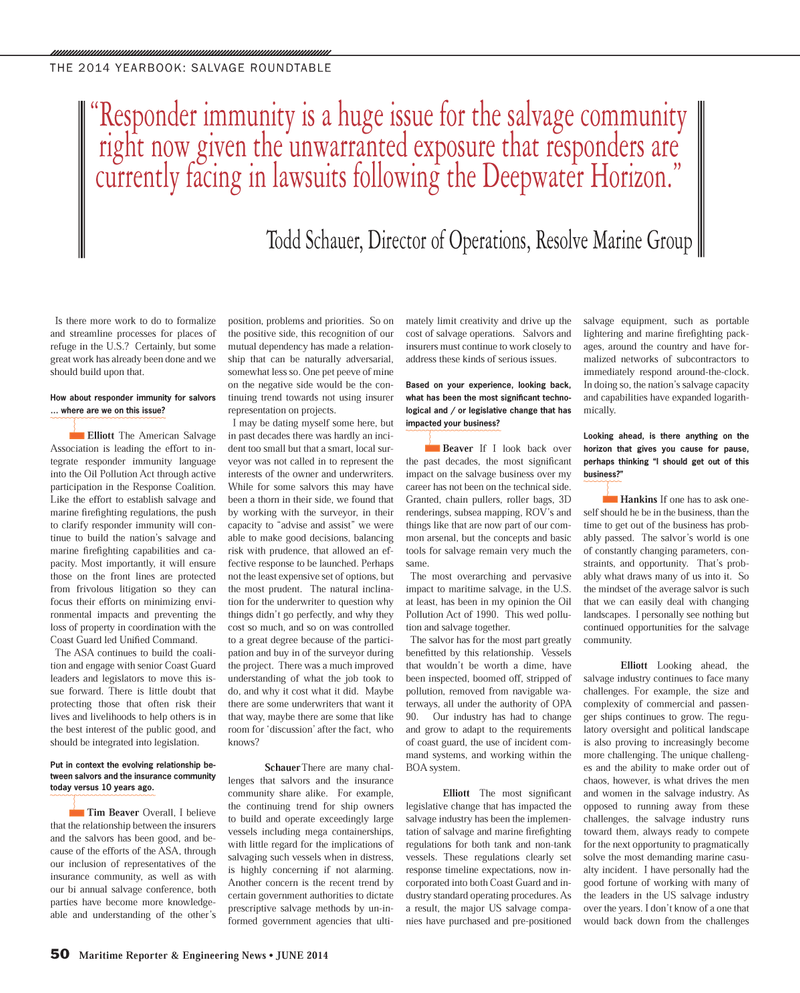 Maritime Reporter Magazine, page 50,  Jun 2014