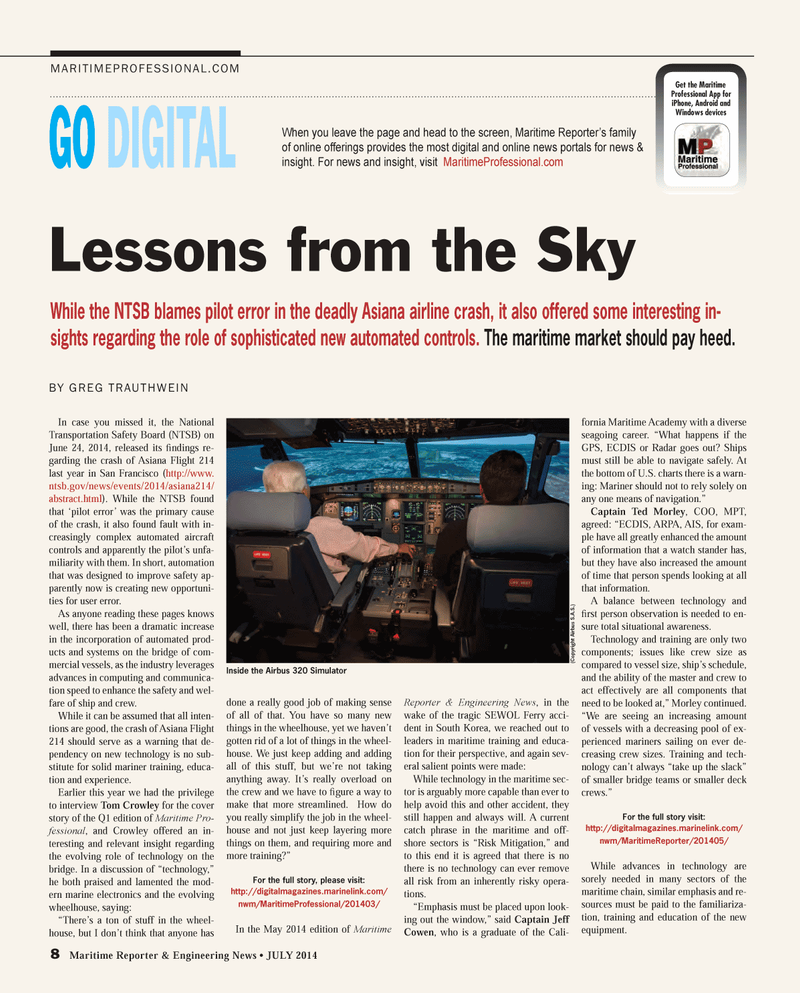 Maritime Reporter Magazine, page 8,  Jul 2014