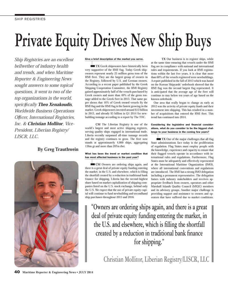Maritime Reporter Magazine, page 40,  Jul 2014