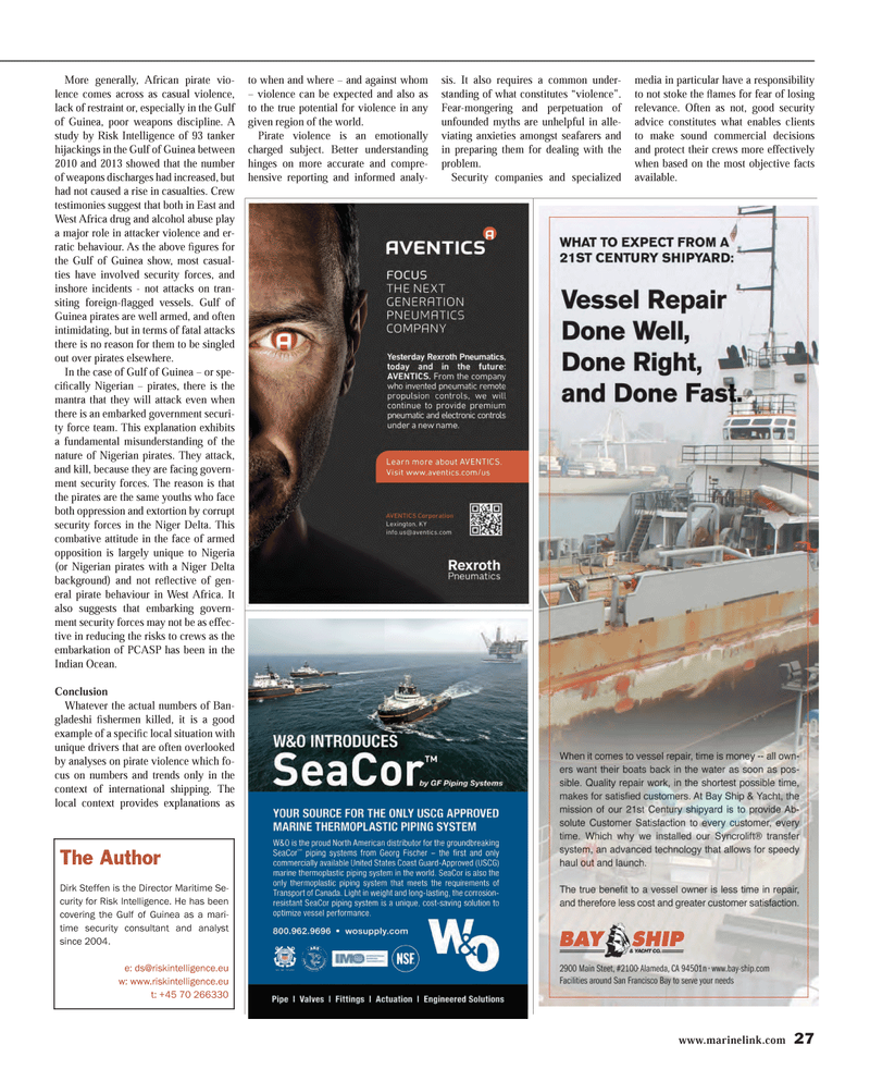 Maritime Reporter Magazine, page 27,  Aug 2014