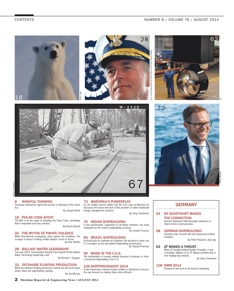 Maritime Reporter Magazine, page 2,  Aug 2014