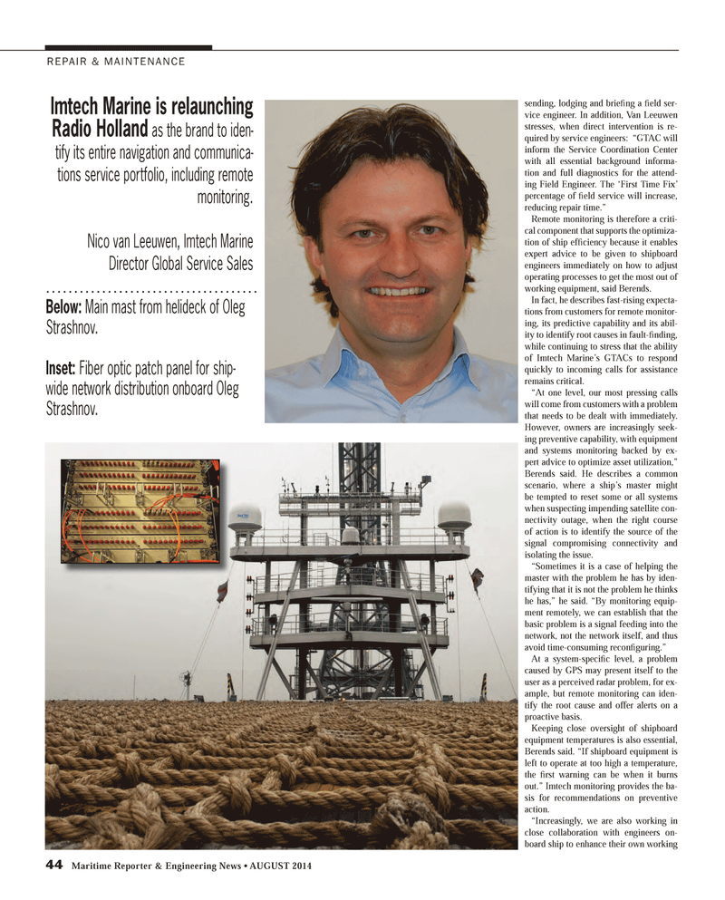 Maritime Reporter Magazine, page 44,  Aug 2014