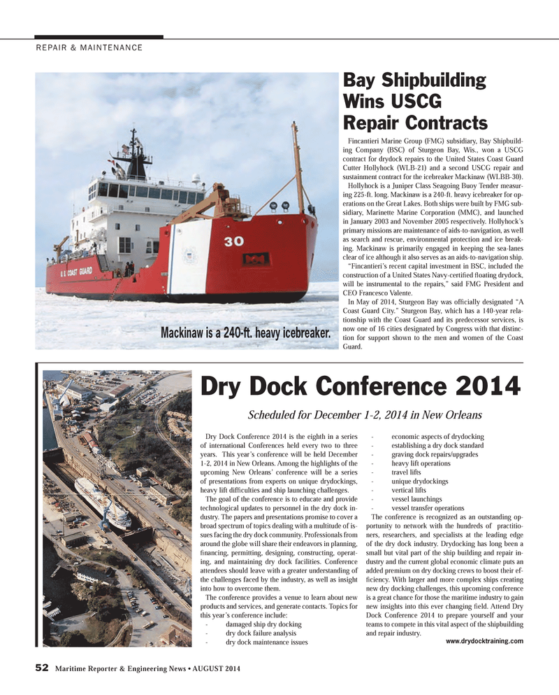 Maritime Reporter Magazine, page 52,  Aug 2014