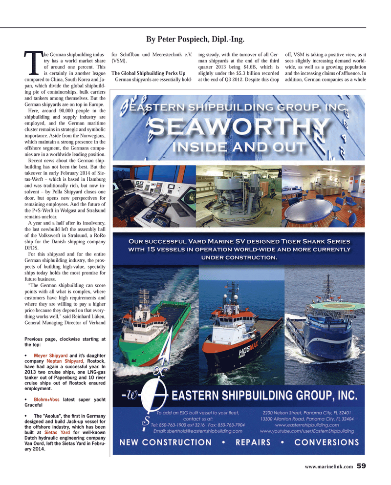 Maritime Reporter Magazine, page 59,  Aug 2014