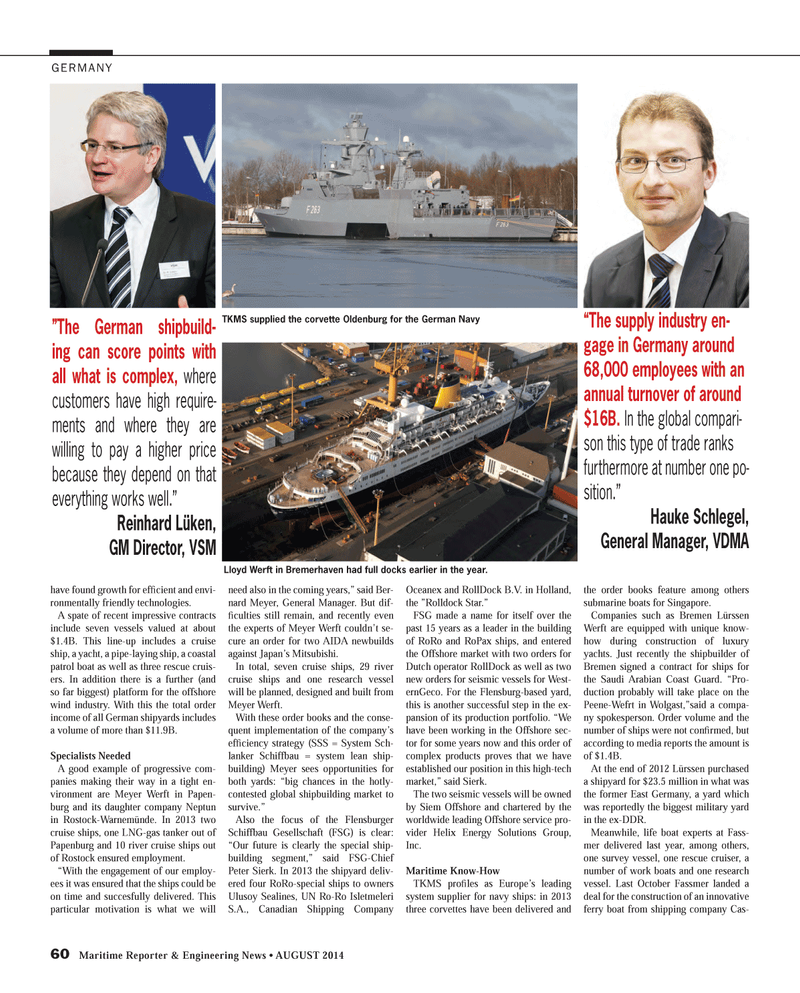 Maritime Reporter Magazine, page 60,  Aug 2014