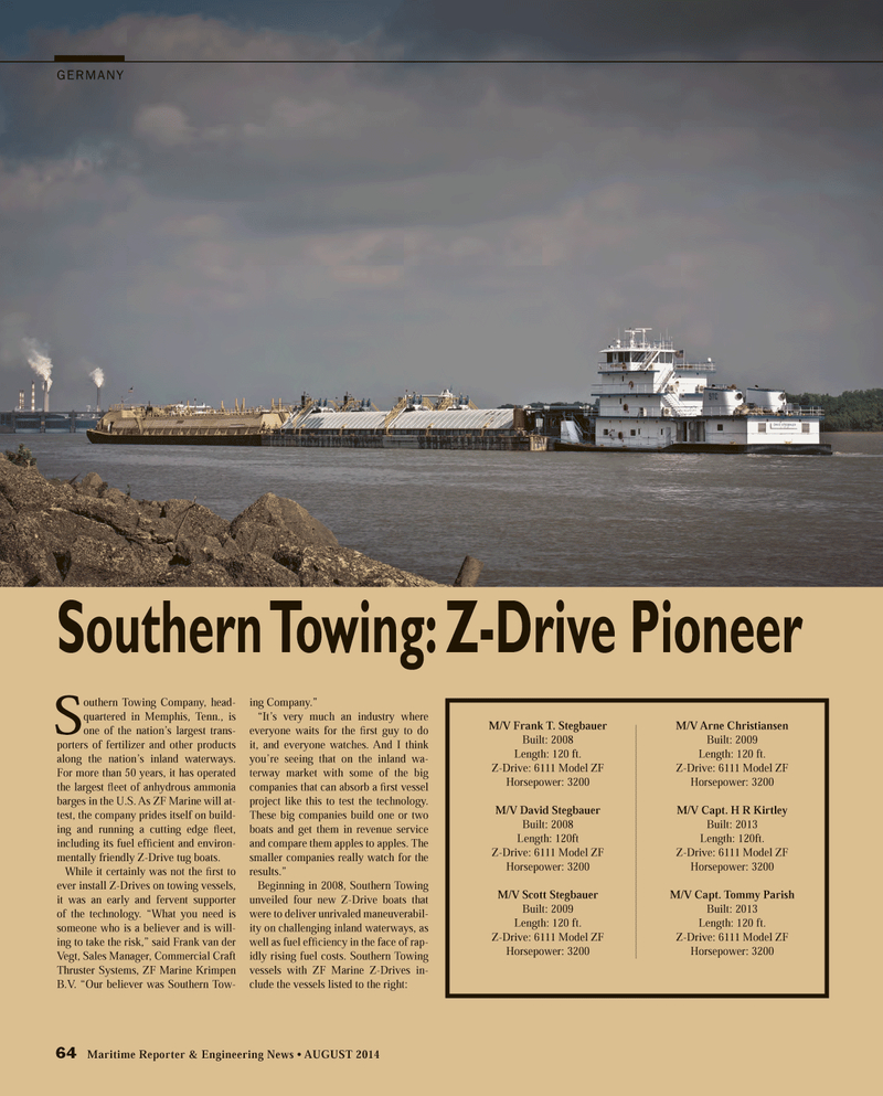 Maritime Reporter Magazine, page 64,  Aug 2014