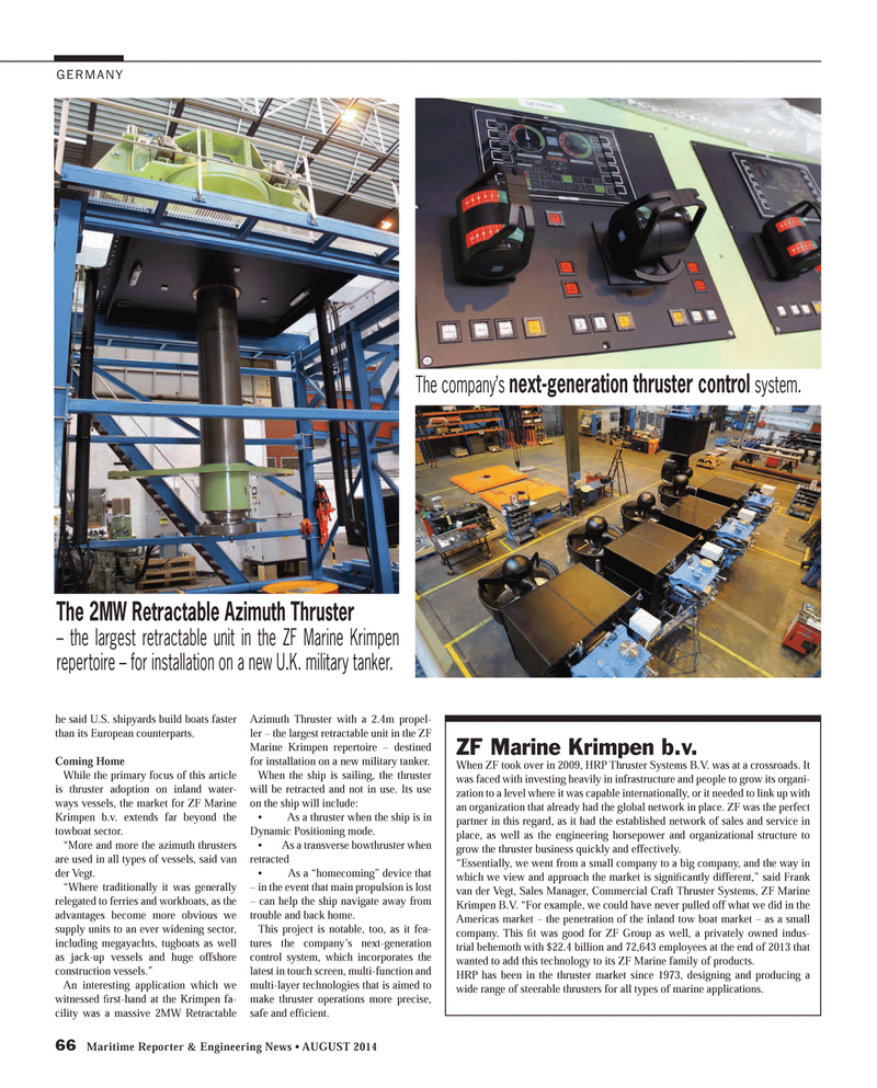 Maritime Reporter Magazine, page 66,  Aug 2014