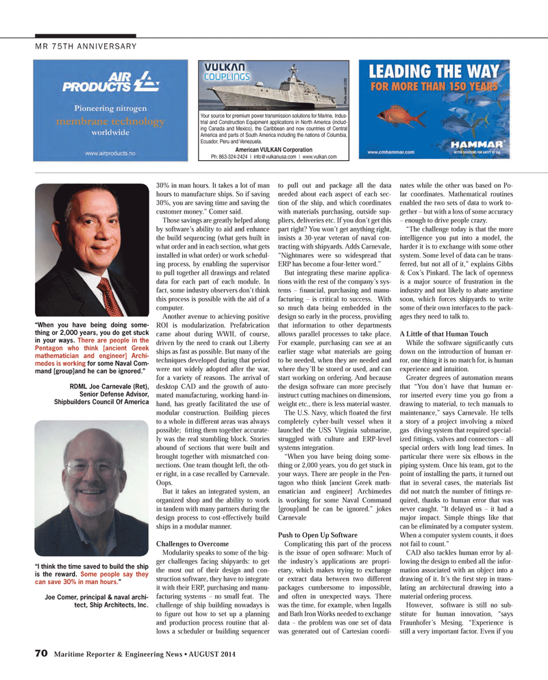 Maritime Reporter Magazine, page 70,  Aug 2014