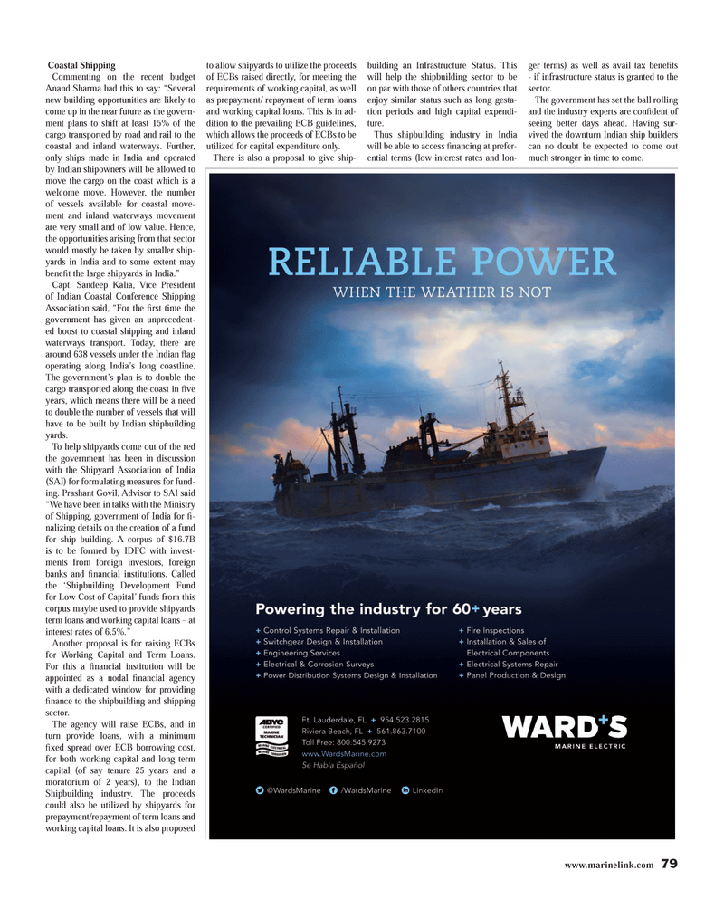 Maritime Reporter Magazine, page 79,  Aug 2014