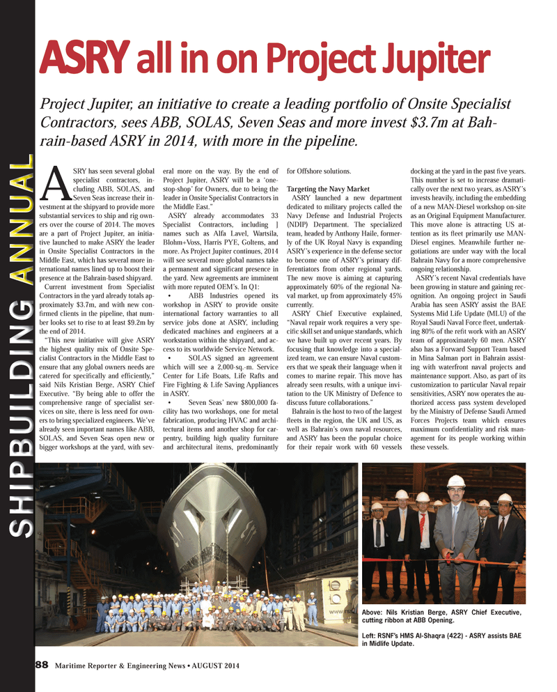 Maritime Reporter Magazine, page 88,  Aug 2014