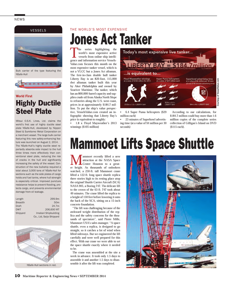 Maritime Reporter Magazine, page 10,  Sep 2014