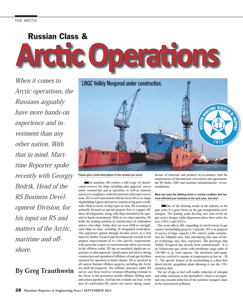 Maritime Reporter Magazine, page 28,  Sep 2014