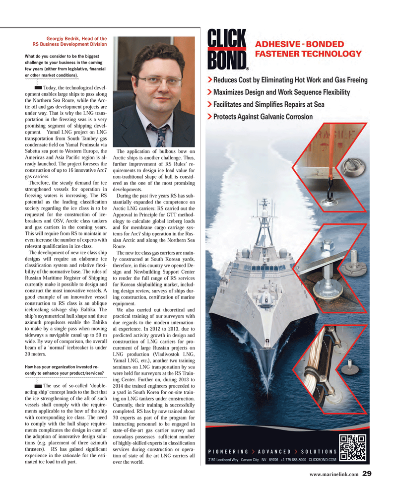 Maritime Reporter Magazine, page 29,  Sep 2014