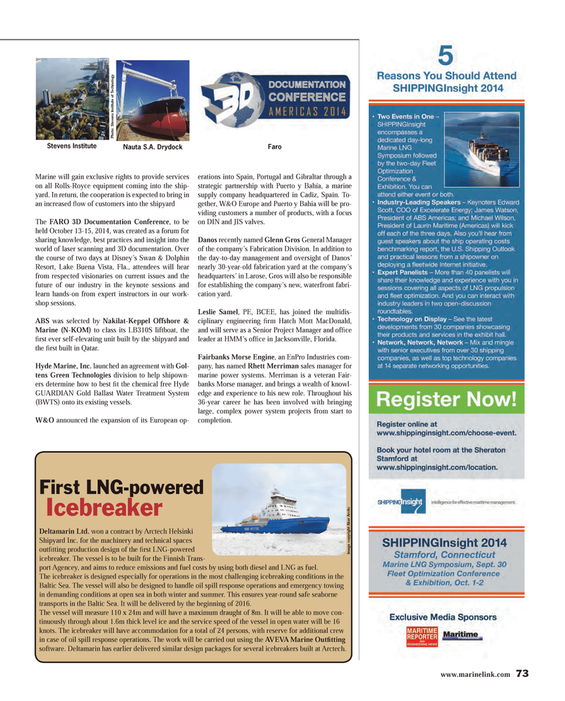 Maritime Reporter Magazine, page 73,  Sep 2014