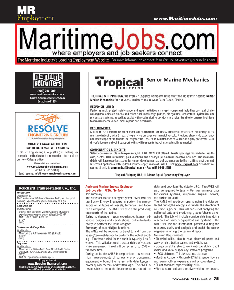 Maritime Reporter Magazine, page 75,  Sep 2014
