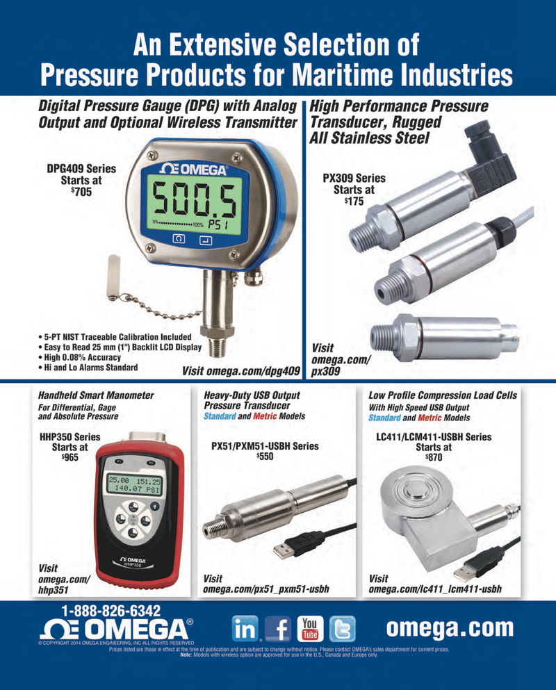 Maritime Reporter Magazine, page 2nd Cover,  Nov 2014