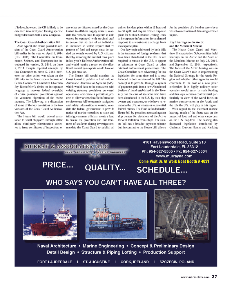 Maritime Reporter Magazine, page 27,  Nov 2014