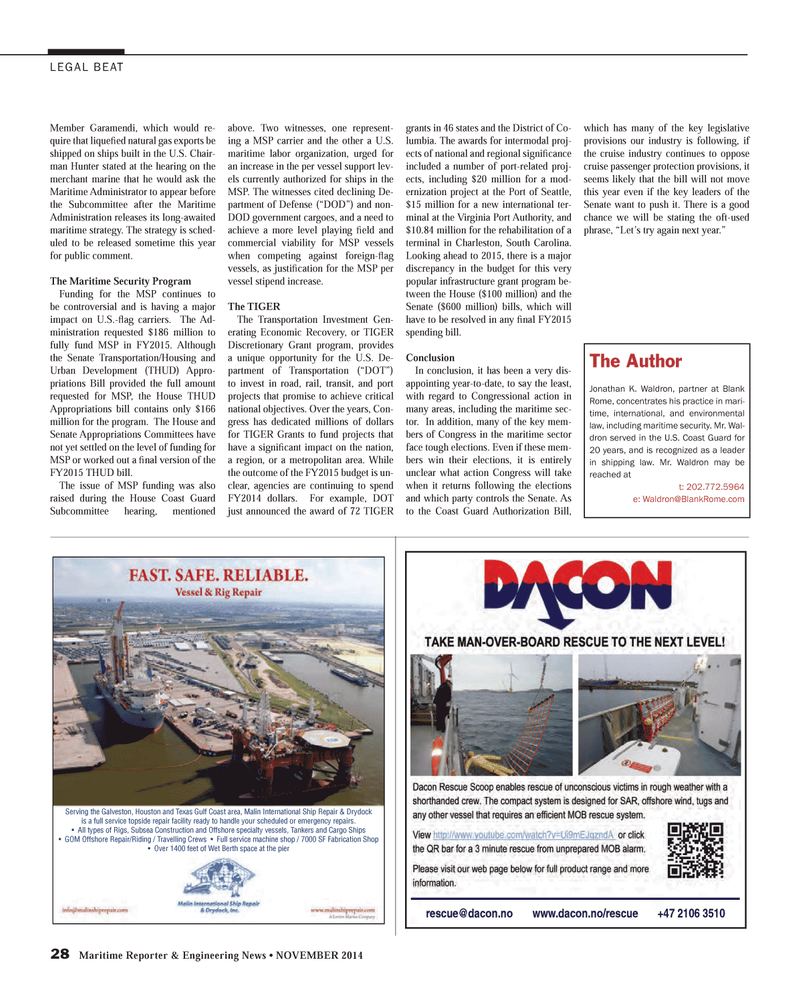 Maritime Reporter Magazine, page 28,  Nov 2014